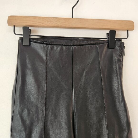 NWOT Zara Faux Leather Black High Waisted Leggings Pants Women's XS - Picture 3 of 10